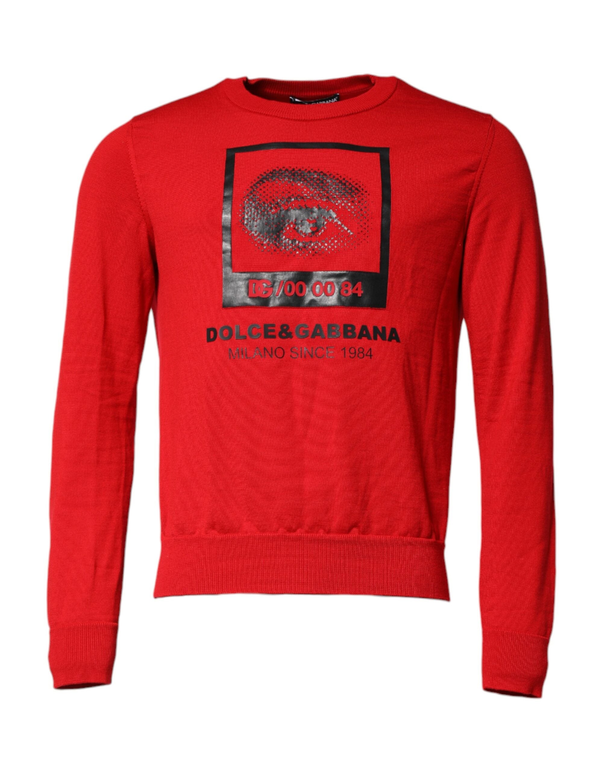 Logo-Print Crew Neck Sweatshirt — Red