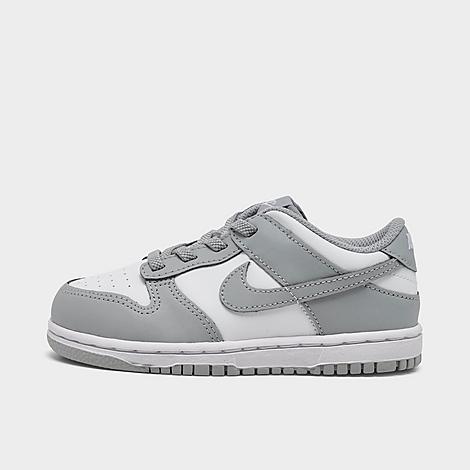 Kids Toddler Dunk Low Casual Shoes in White/Light Smoke Grey