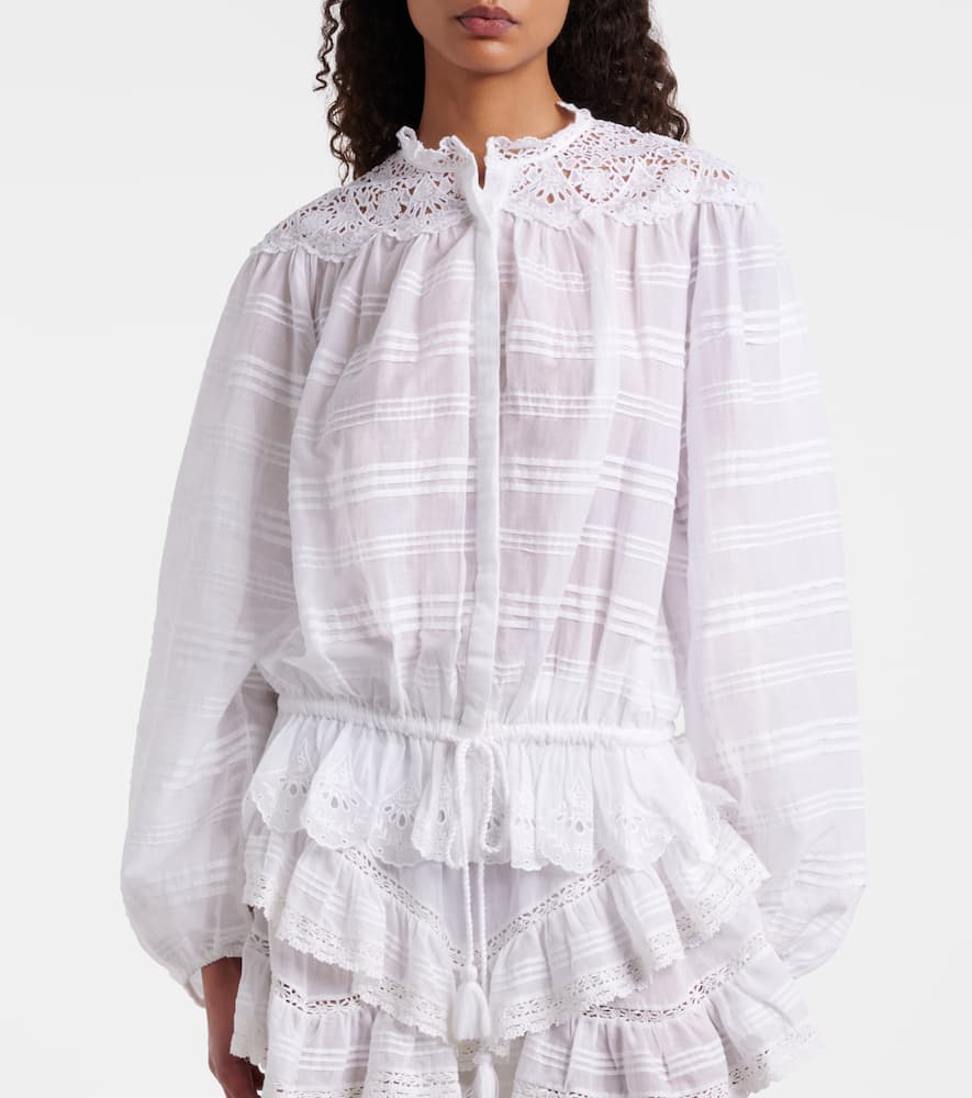 Polly lace and cotton blouse