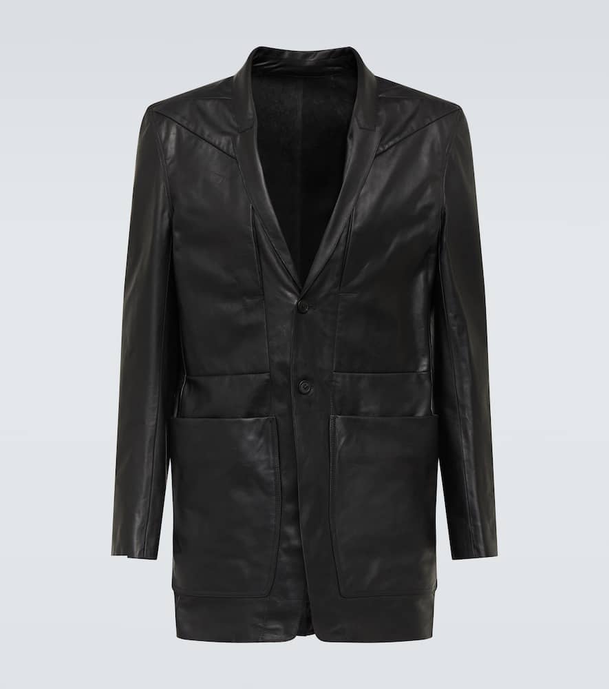 Lido single-breasted leather blazer