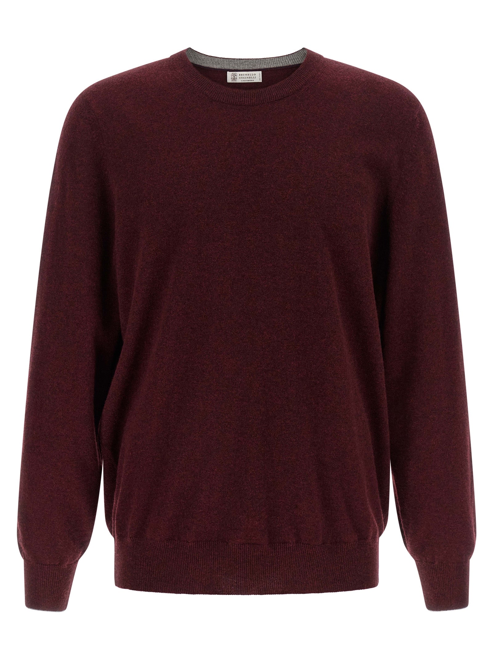 Pure Cashmere Crew Neck Sweater — Burgundy