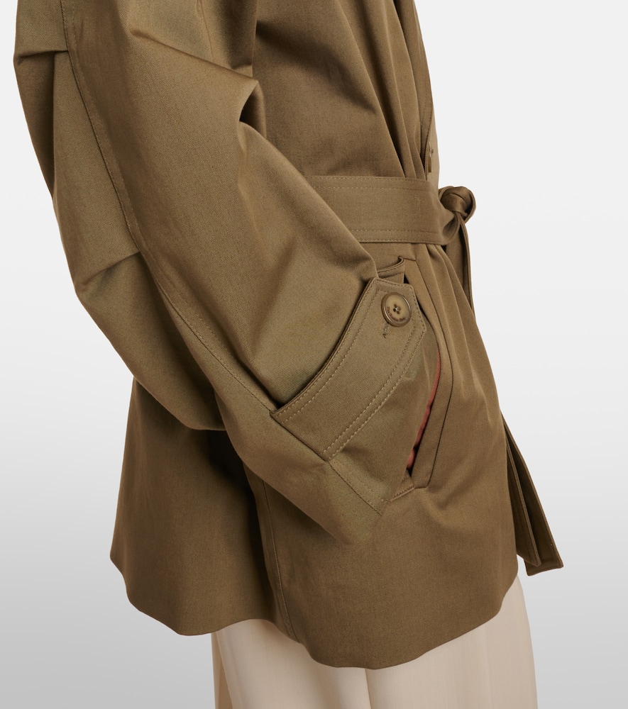 Zurich oversized cotton cropped trench coat