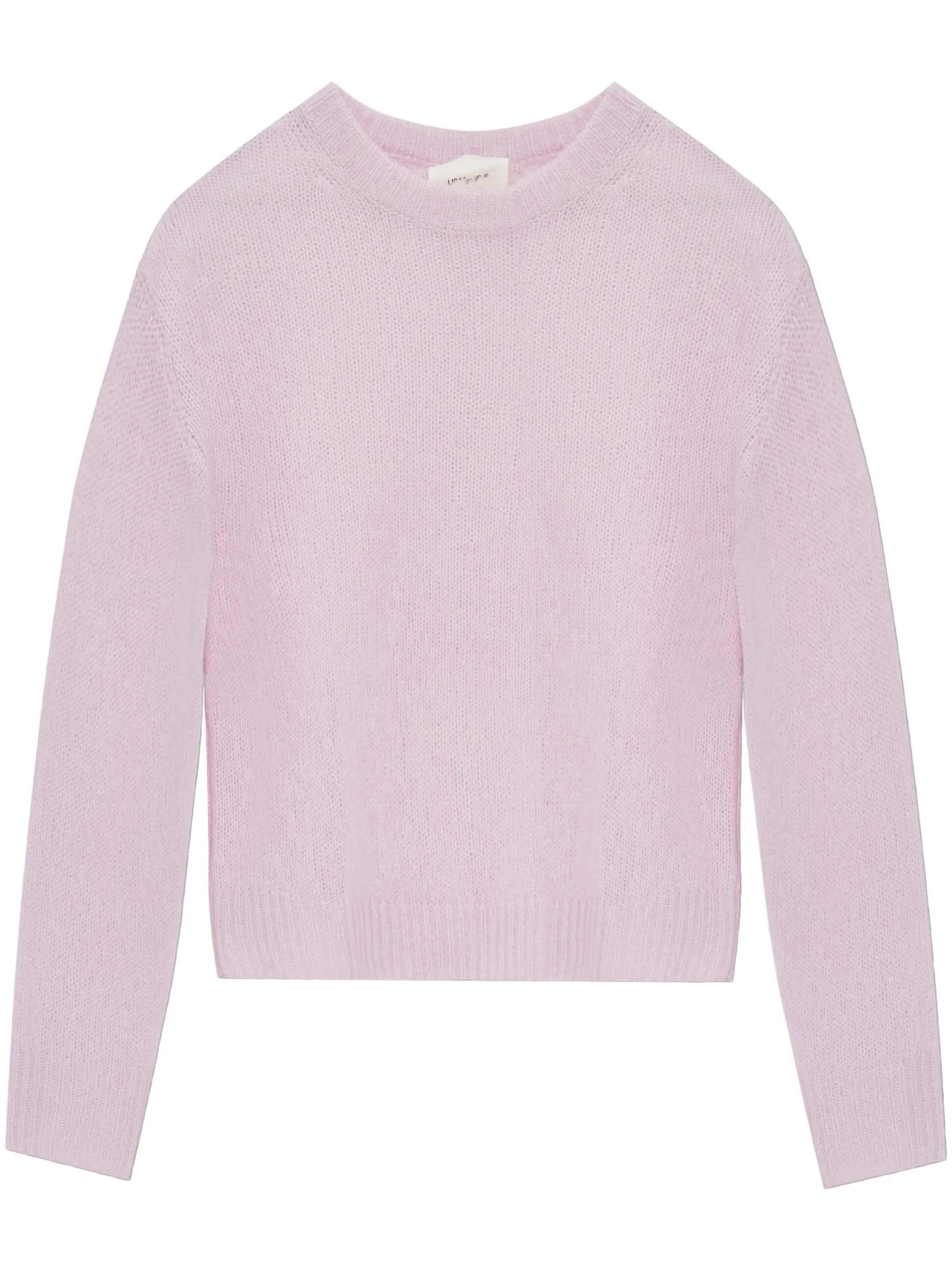 Cashmere-Silk Ribbed Crew Neck Drop-Shoulder Sweater