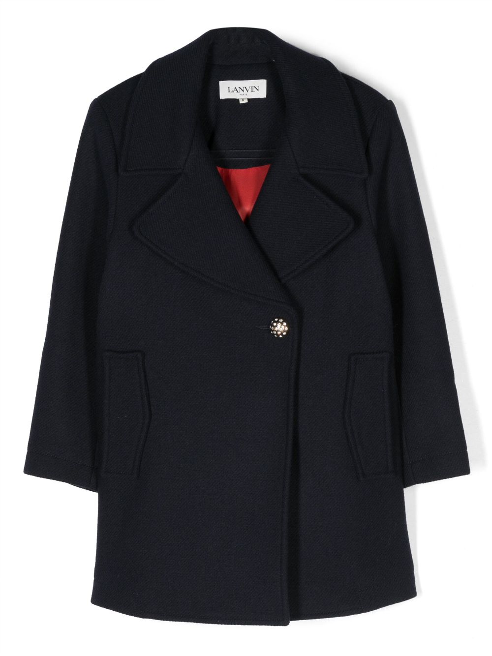 Logo-appliqué coat - Blue