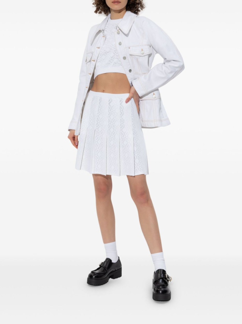 Pleated Monogram Skirt