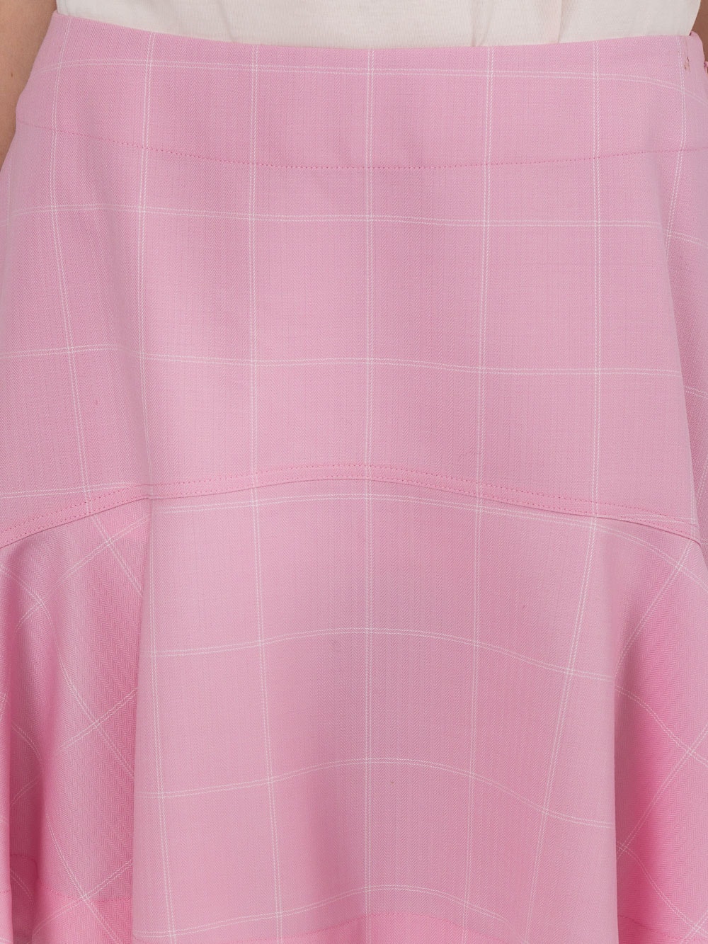 Pink Checked Mini Skirt Pink