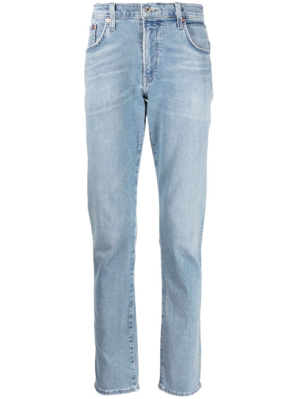 Logo-patch slim-cut jeans - Blue