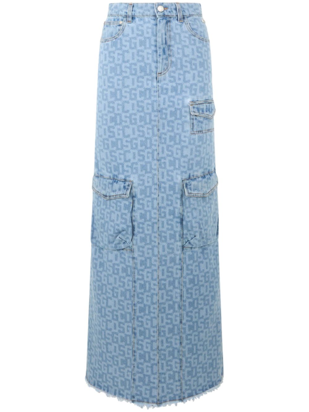 Monogram denim skirt - Blue