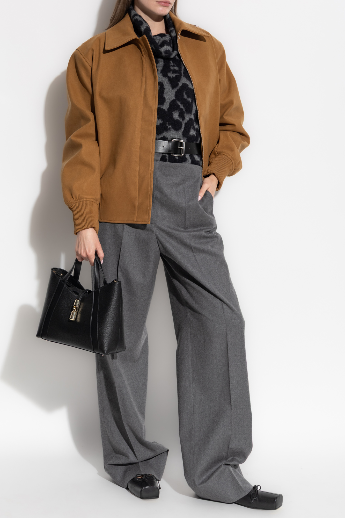 Jacket With Collar, Women's, Brown