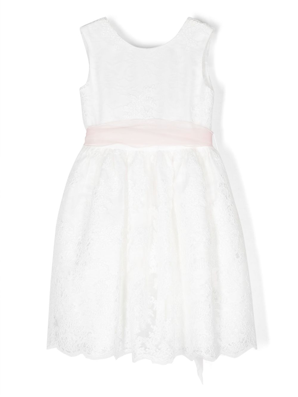 Chantilly-lace tulle dress - White