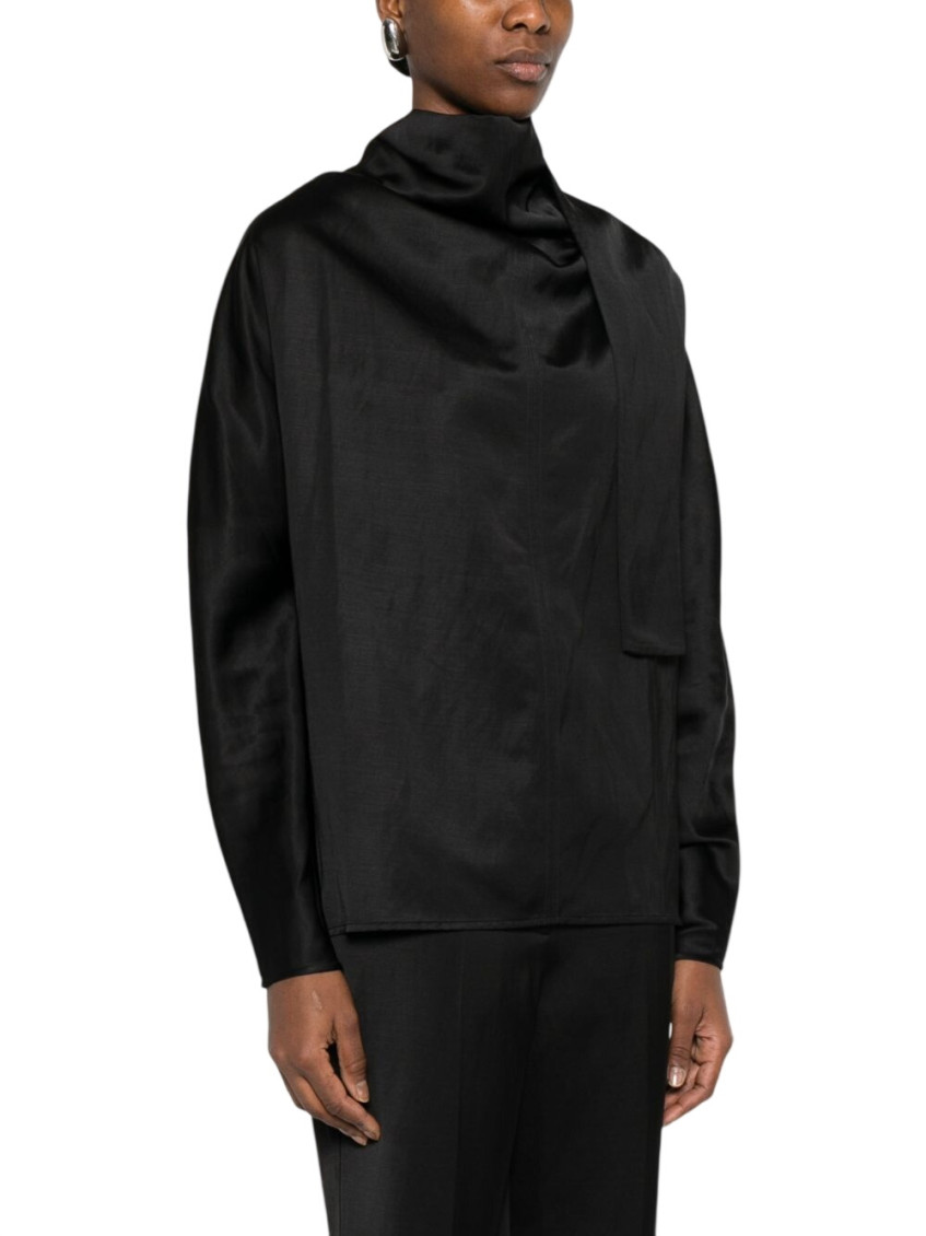 Totême - high collar top relaxed fit draped