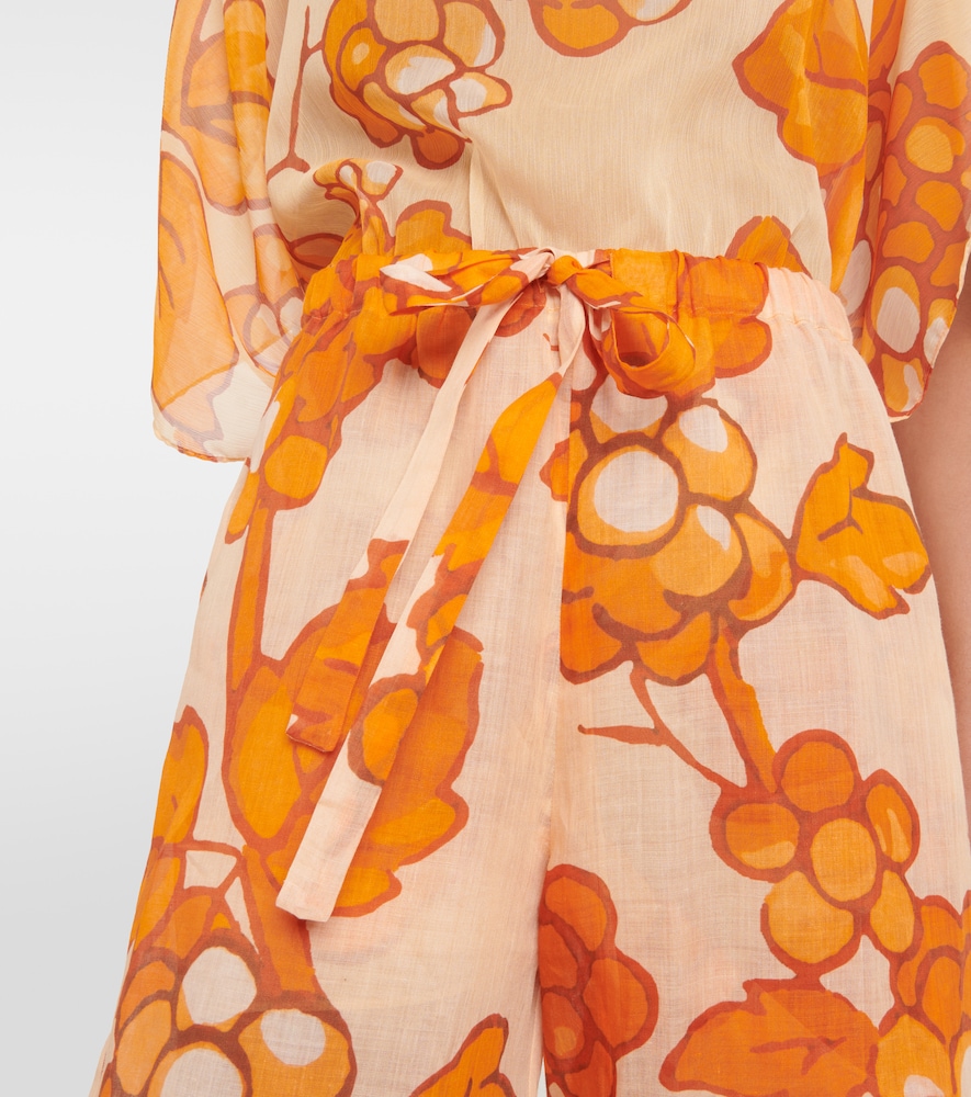 Printed ramie pants