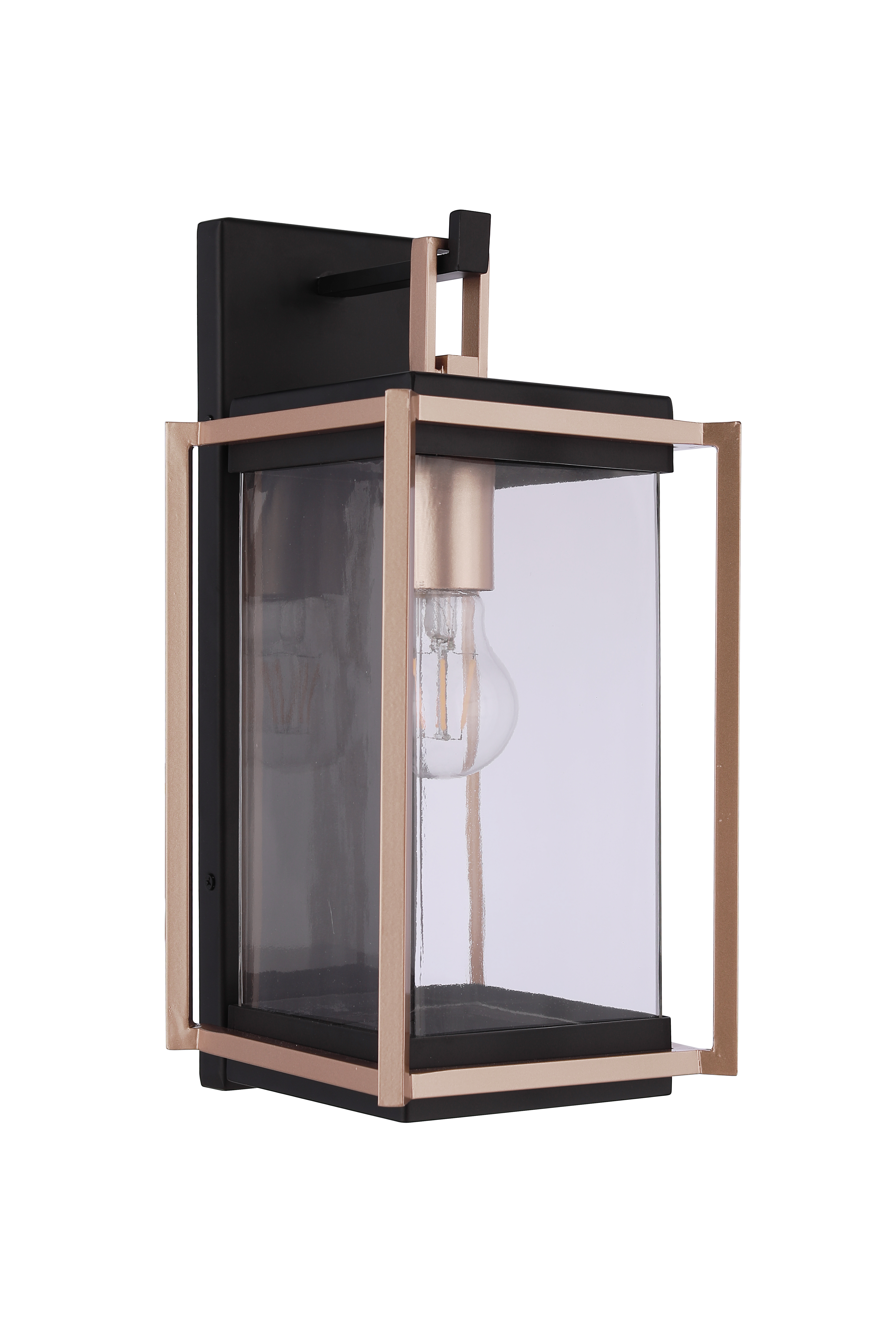 Midnight Satin Brass Outdoor Wall Lantern from the Metalwork Collection