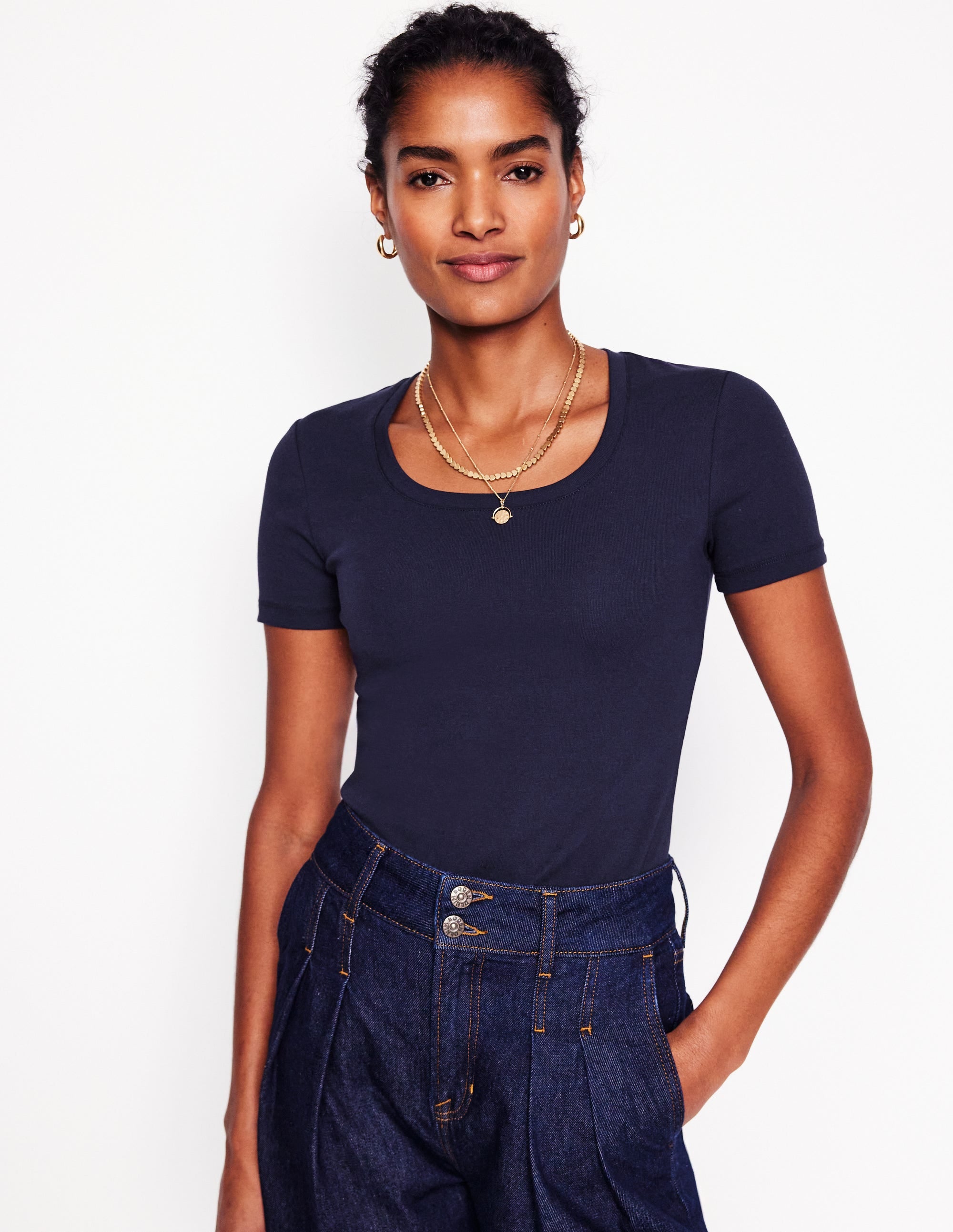 Essential Jersey T Shirt Navy Women