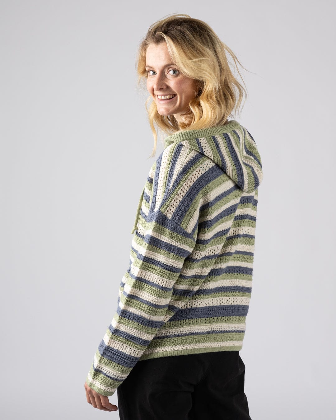 Saltrock Aurelia Womens Hooded Jumper in Light Green