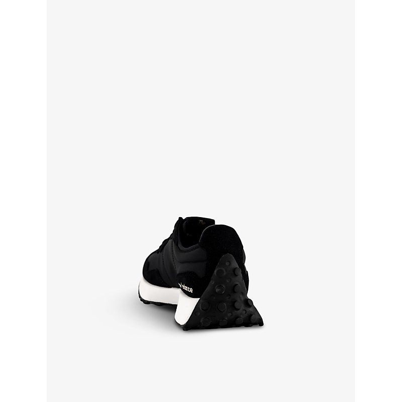 Womens Black Leopard White 327 Suede and Mesh Low-top Trainers