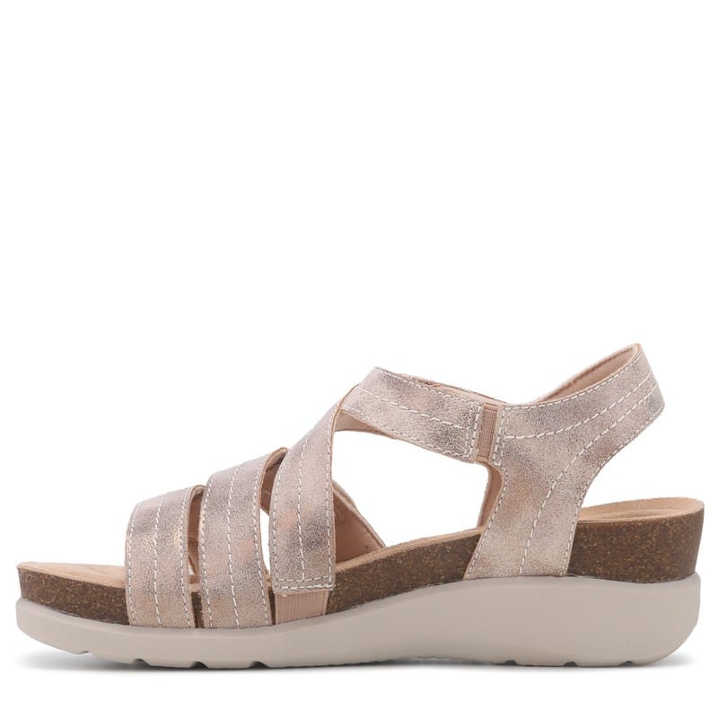 Women's Calenne Clara Medium/Wide Wedge Sandals (Bronze Silver)