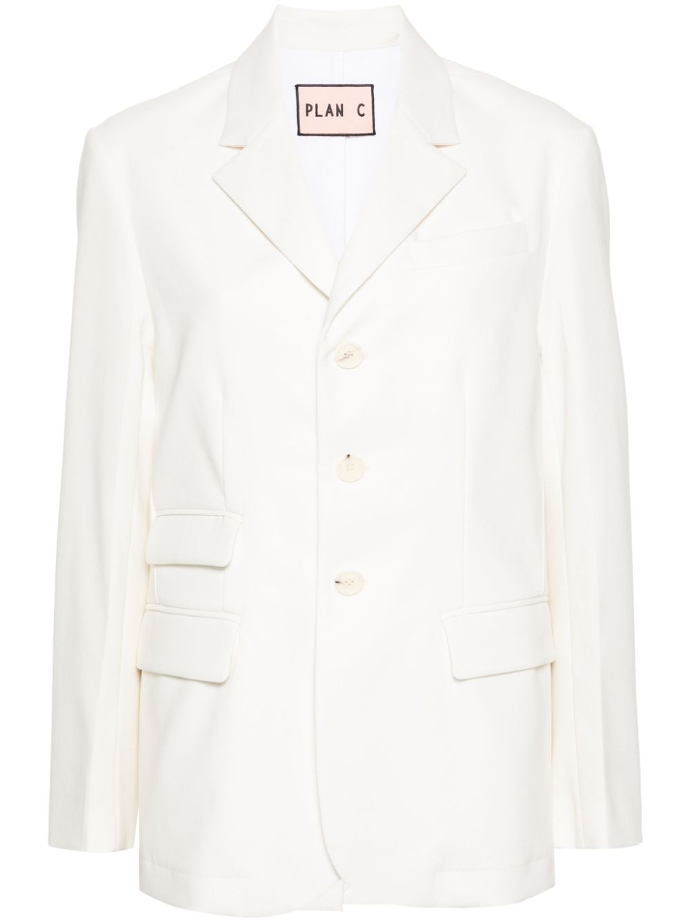 Single-breasted blazer - White