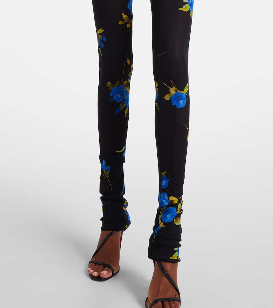 Floral jersey leggings