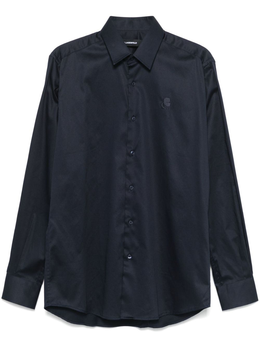 Logo-embroidered shirt - Black
