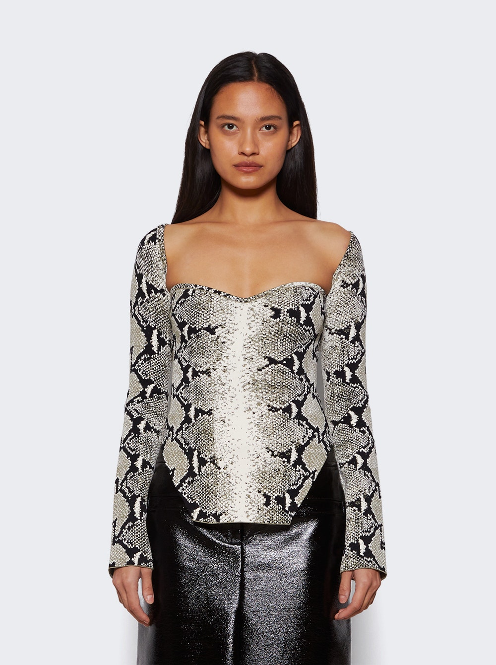 Maddy snake-print top - Green