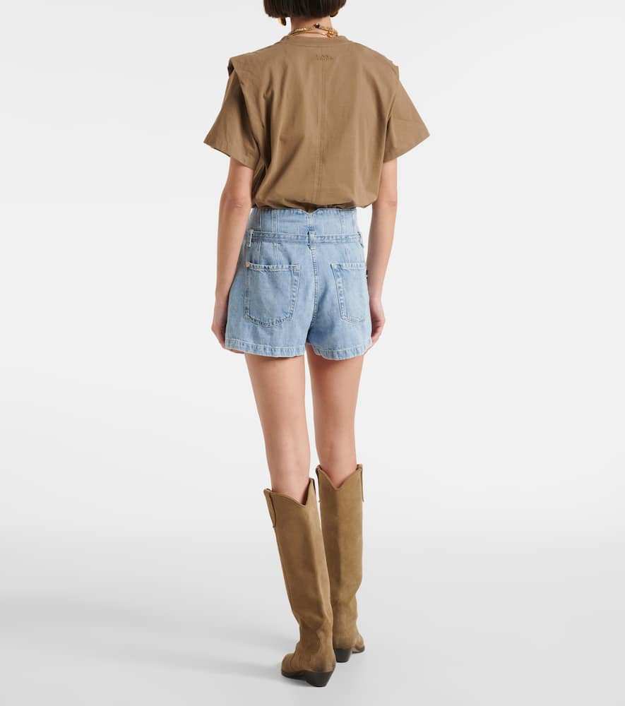 7 For All Mankind Kansas belted high-rise denim shorts