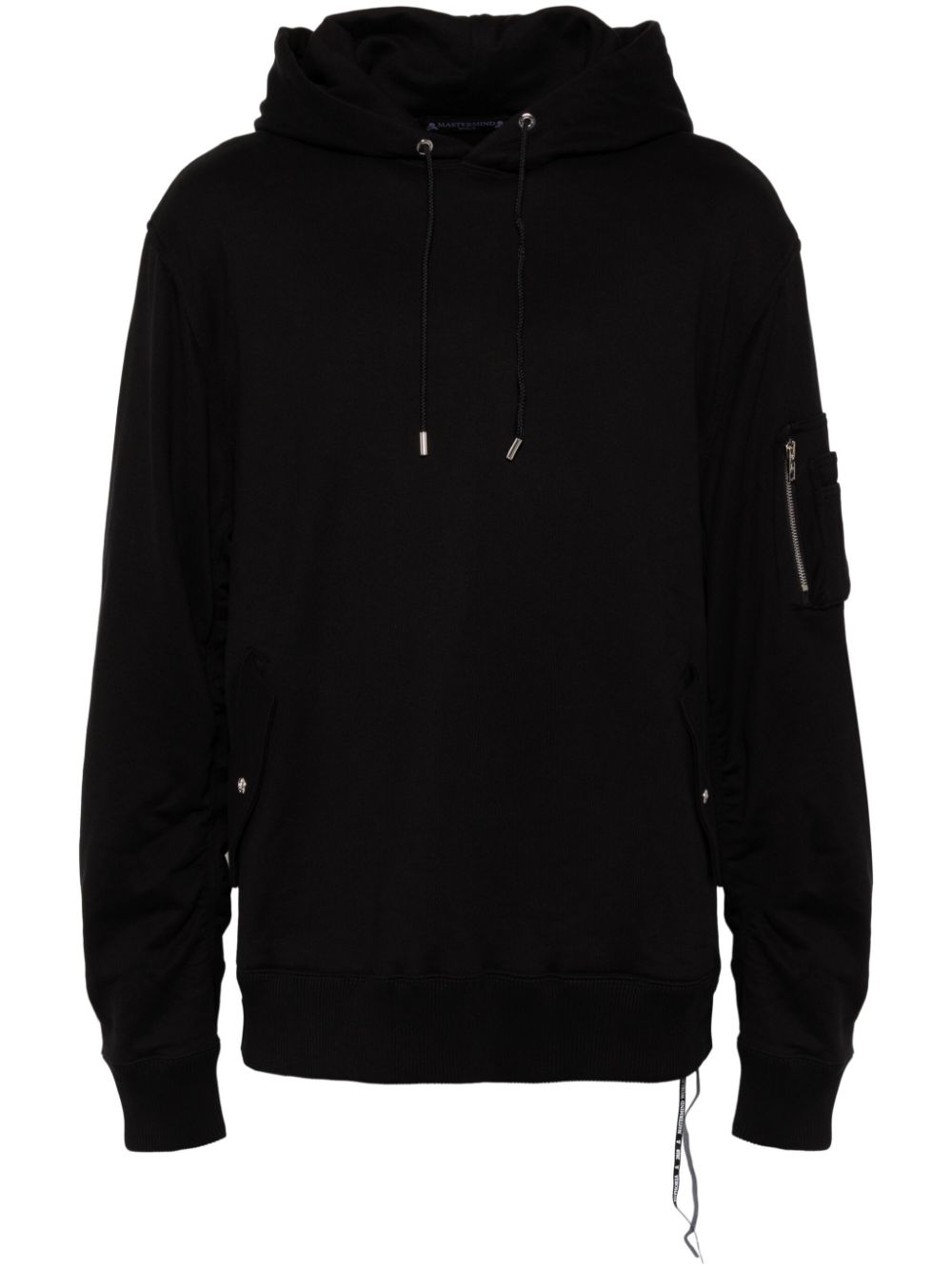Embroidered-logo hoodie - Black