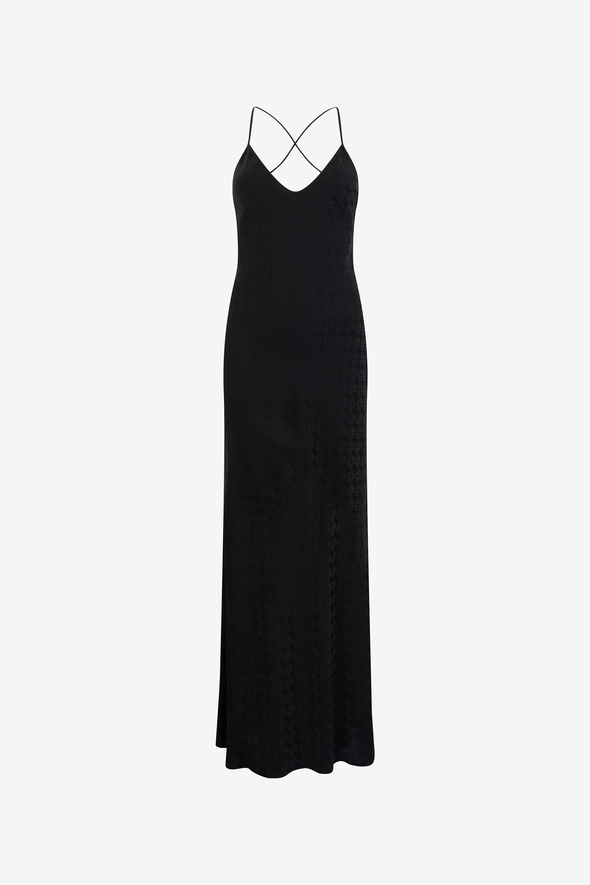 Silk Maxi Dress With Monogram Rc