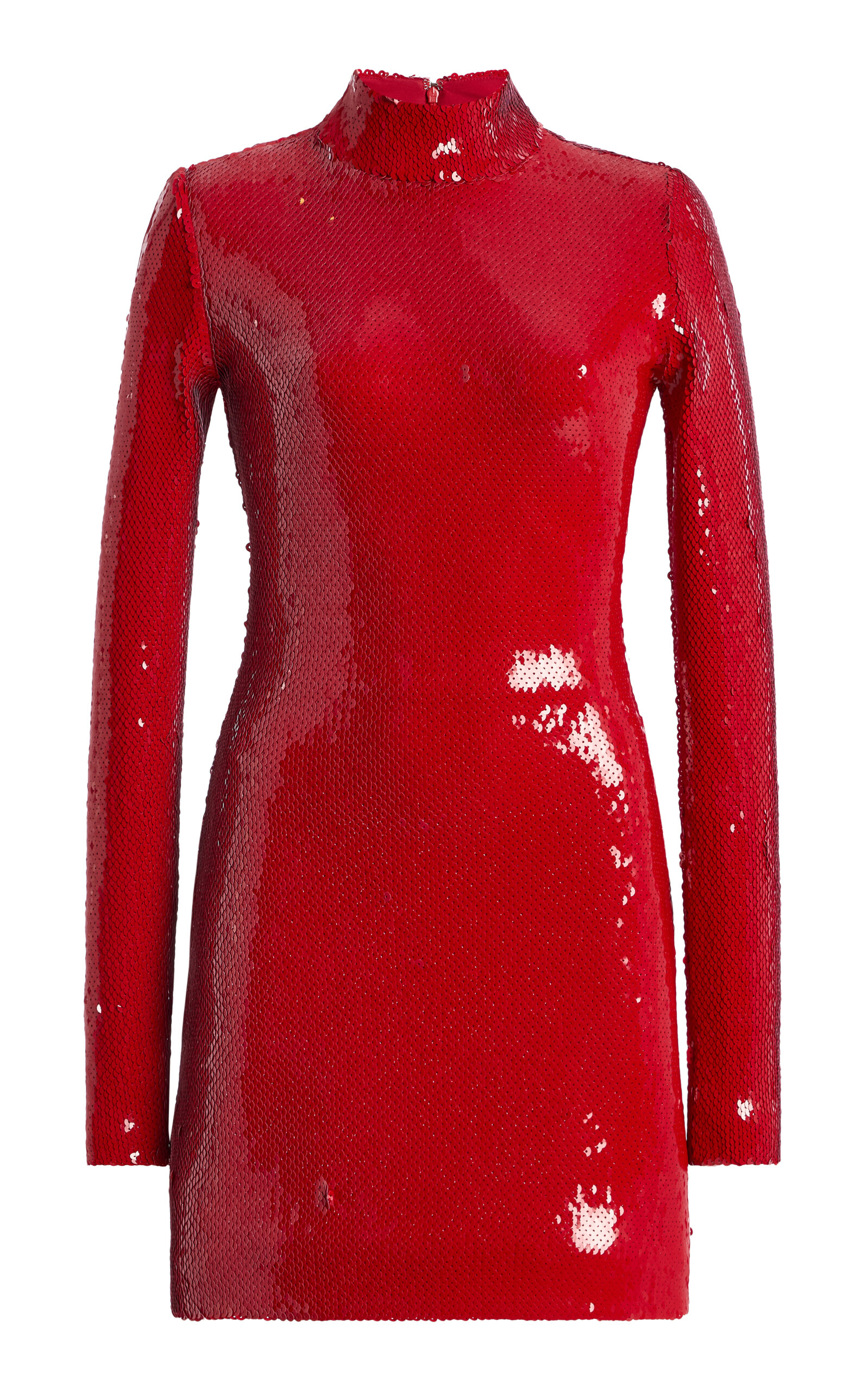 Mock-Neck Sequined Mini Dress - Moda Operandi