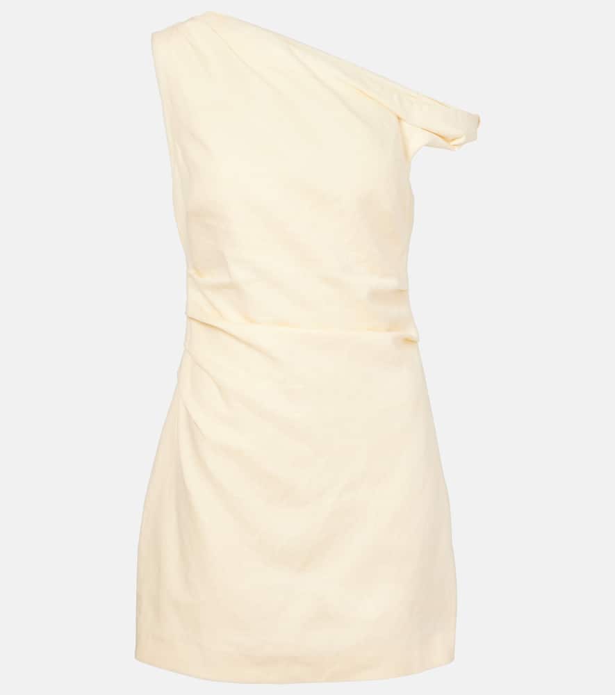 Iris one-shoulder linen minidress
