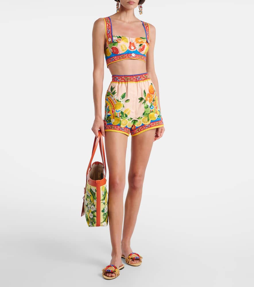 Printed cotton shorts