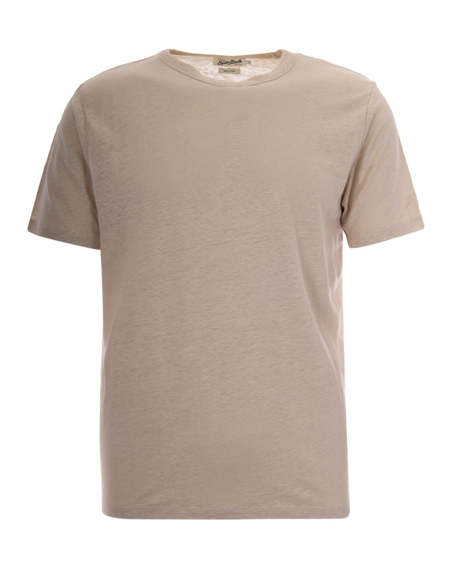 Beige Solid T-Shirt
