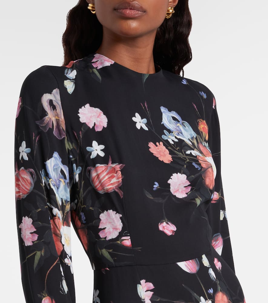 Floral crêpe midi dress