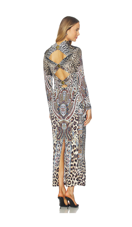 Camilla Back Detail Jersey Dress in Istanbul Animalia. L also in M