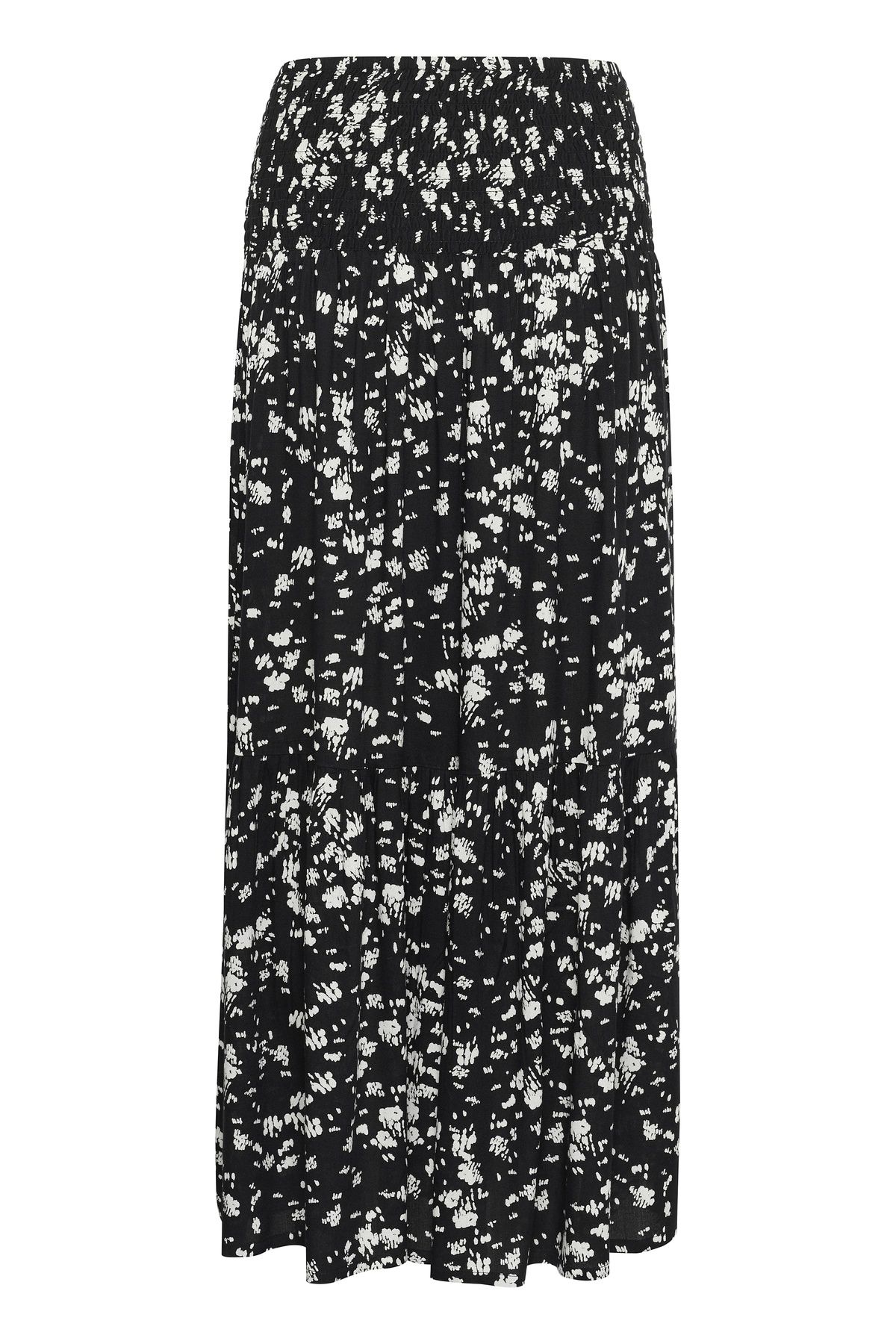 Kaffe Kabeathe Graphic Printed Midi Skirt In Jet Black
