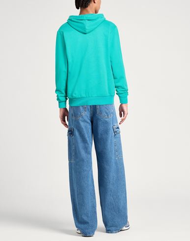 Man Sweatshirt Turquoise Size S Cotton
