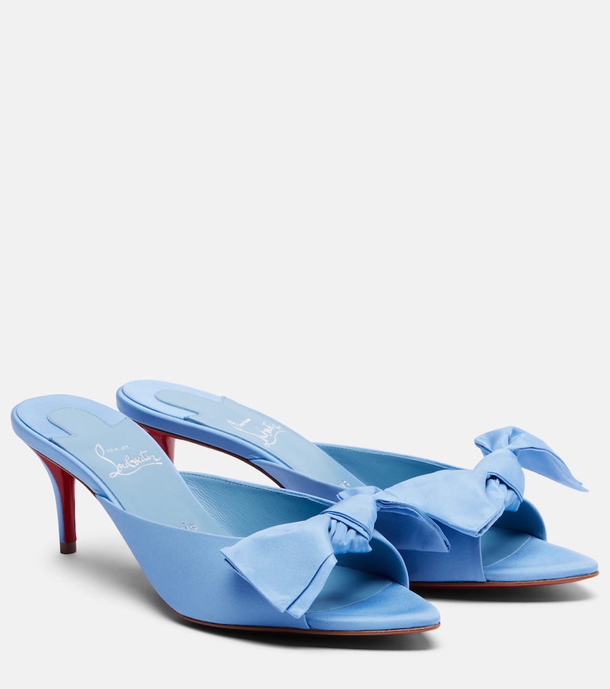 Mulazee bow-detail silk taffeta mules