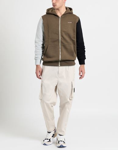 Man Sweatshirt Khaki Size S Cotton
