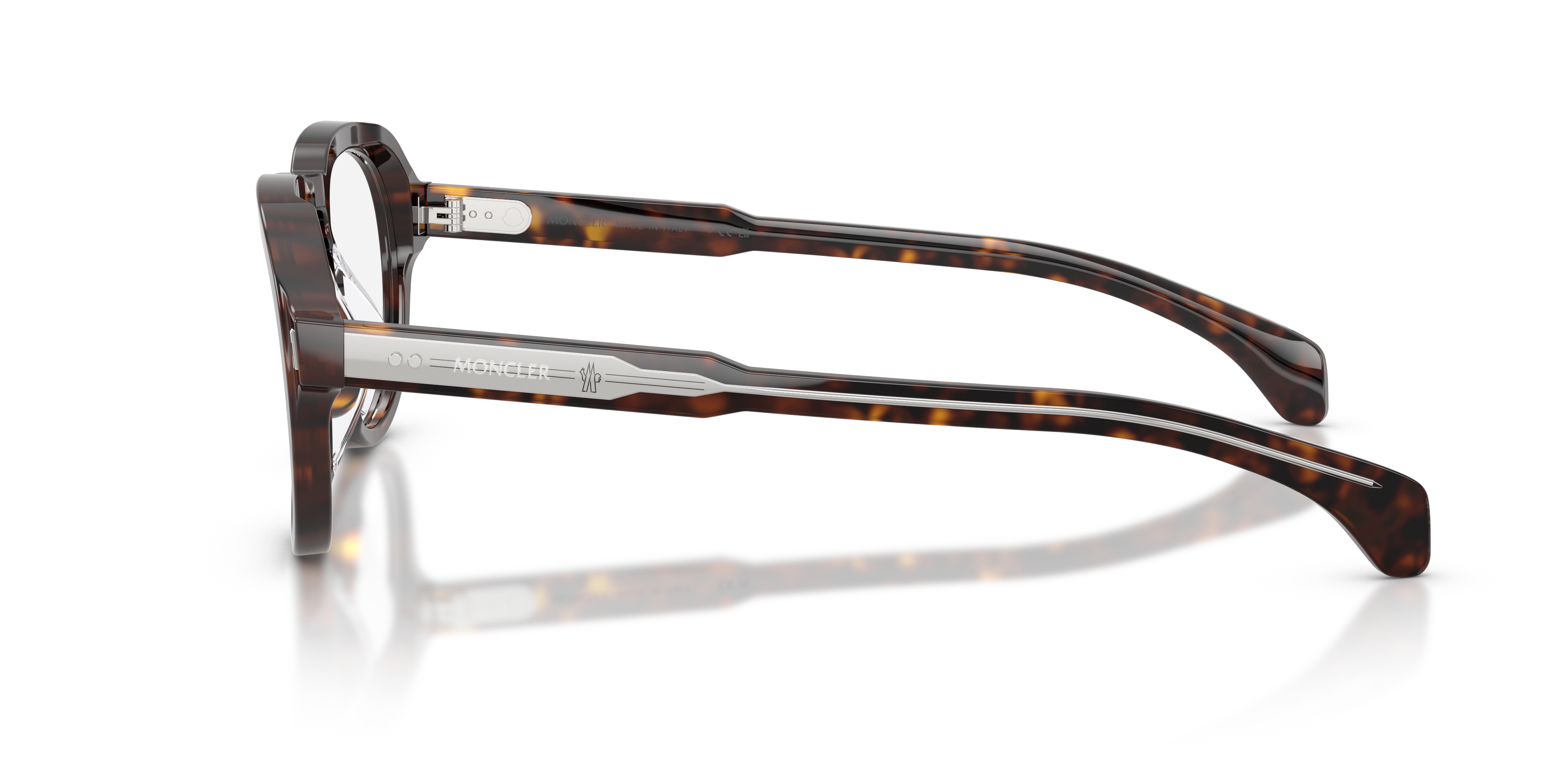 Moncler Unisex Moncler ME2009U 3002 Monturas ópticas Acetato Tortuga Transparente Piloto Norma