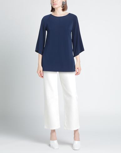 Woman Top Navy Size 1 Polyester, Elastane