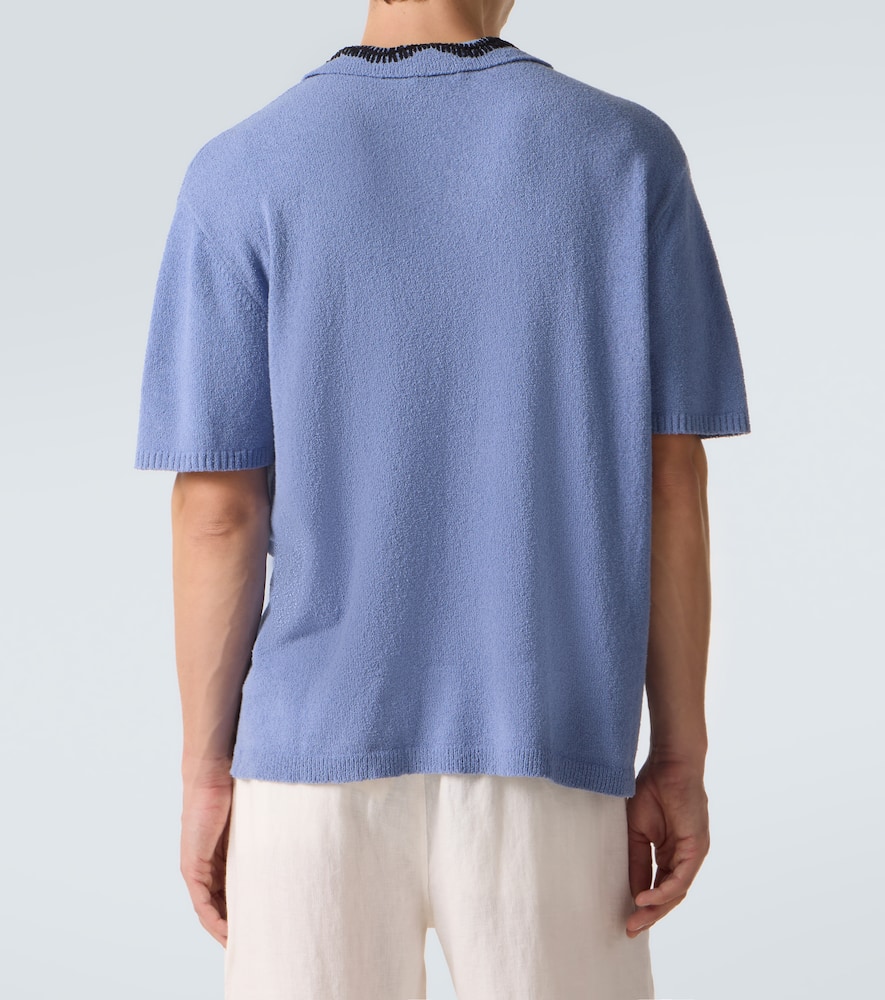 Cotton-blend polo sweater