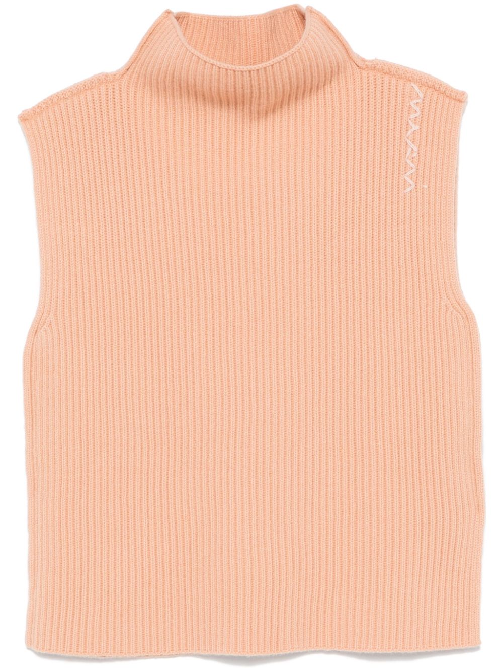 Ribbed wool vest - Black
