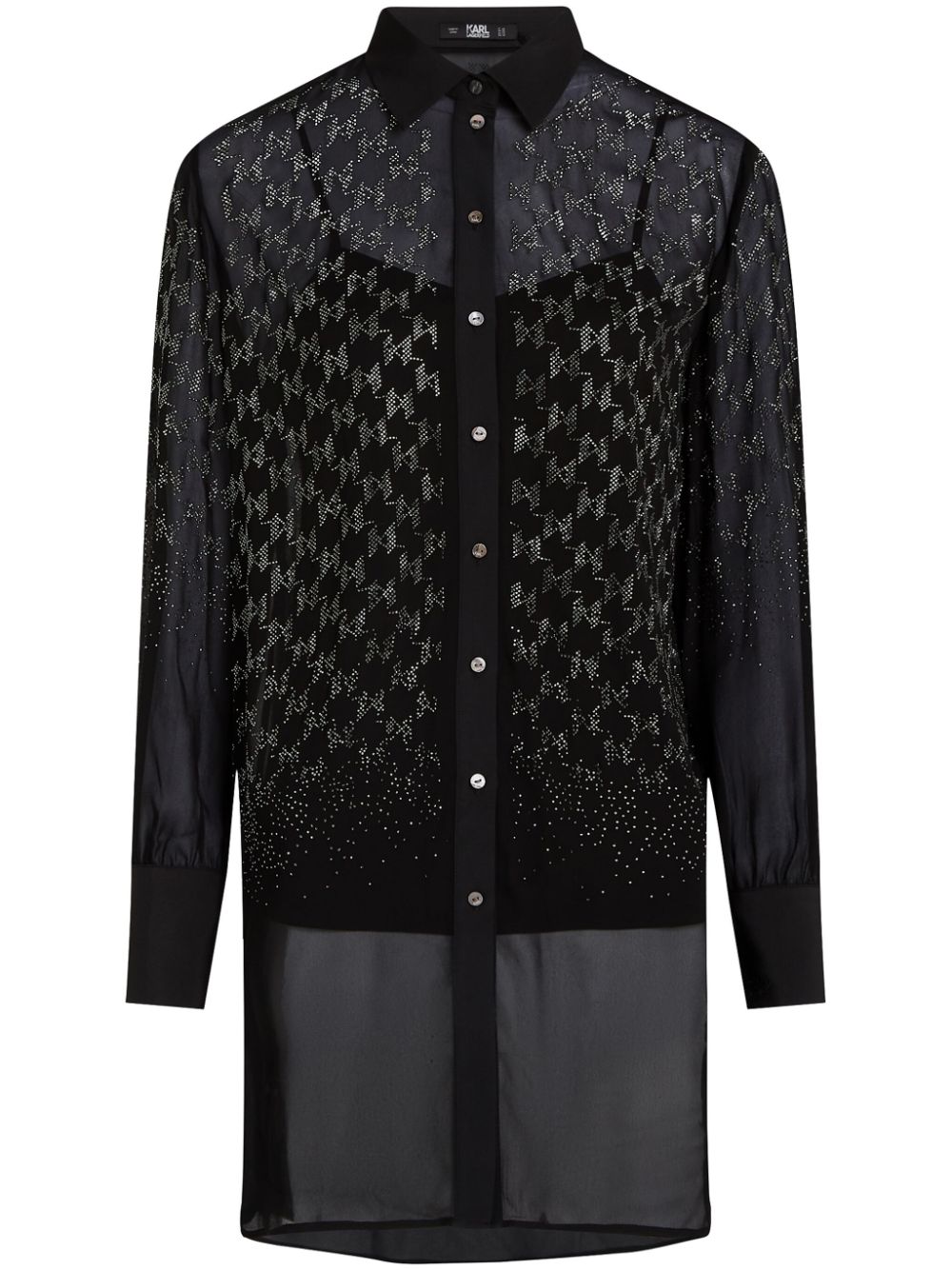 Rhinestone-embellished shirt - Black