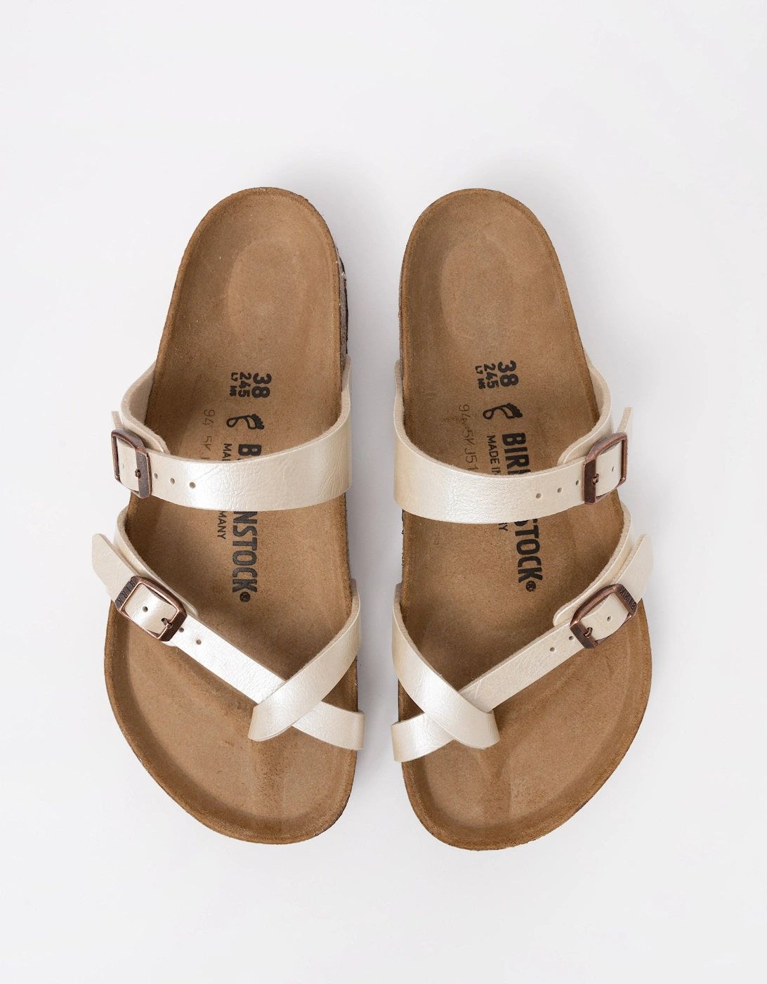 Women's Birkenstock Mayari Birko Flor Womens Sandals - Graceful Pearl White - Brown - : 5.5/D