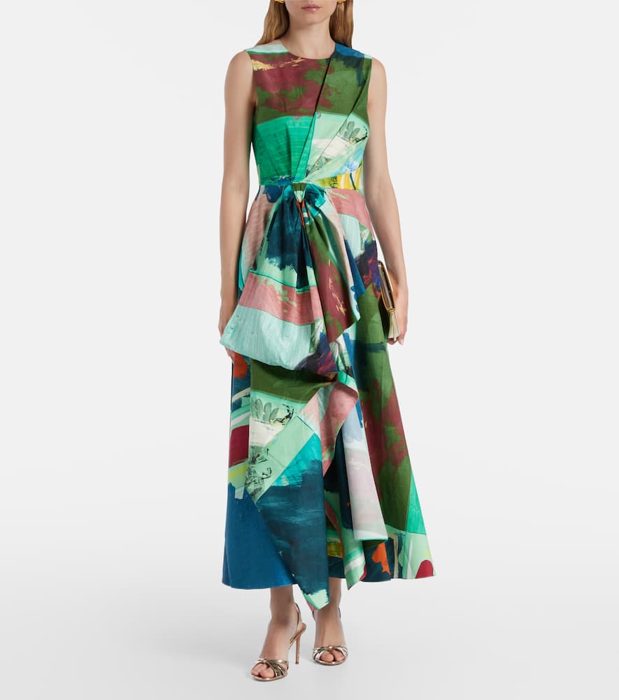 Nura bow-detail cotton cocktail dress