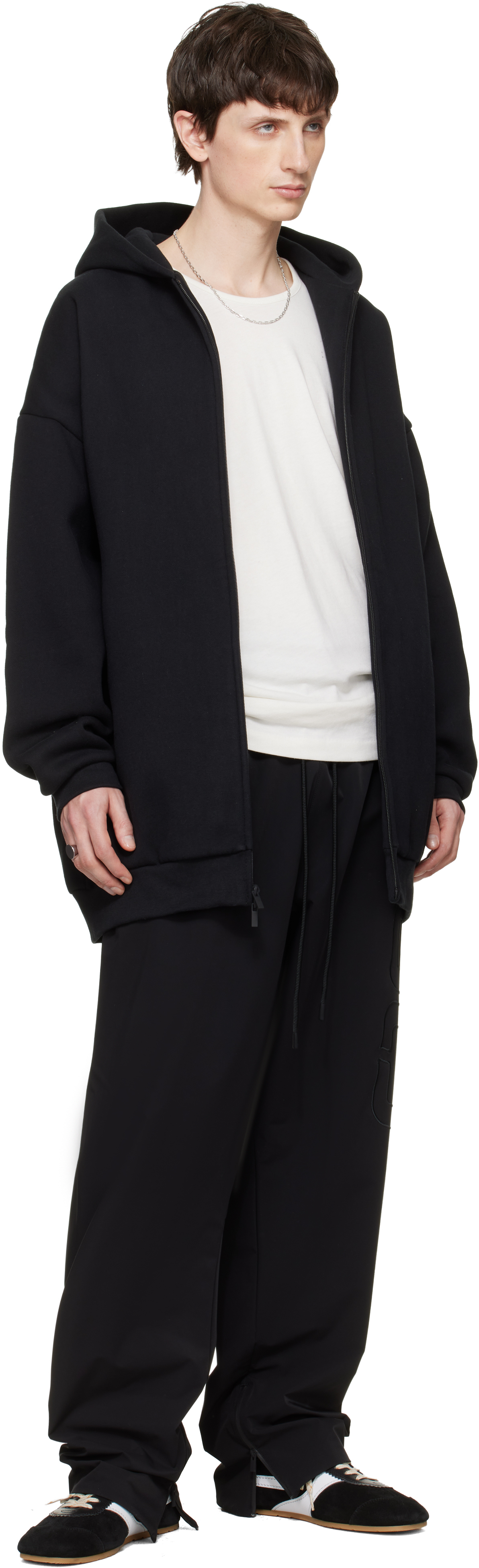 Black 'Property' Lounge Long Zip Hoodie