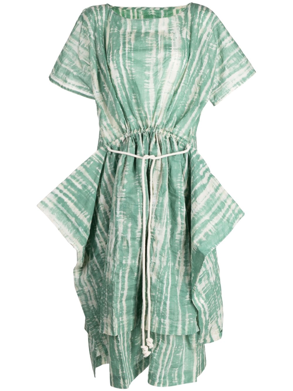 The Swimmer abstract-pattern cotton dress - Green