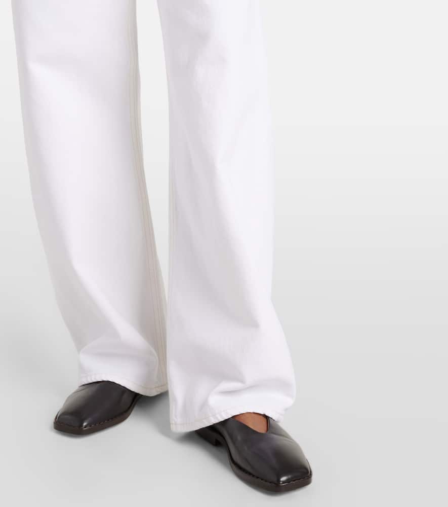 Mid-rise wide-leg jeans