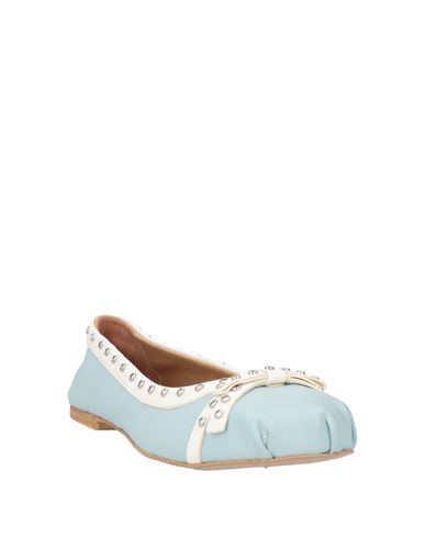 Woman Ballet flats Sky blue Size 6 Leather