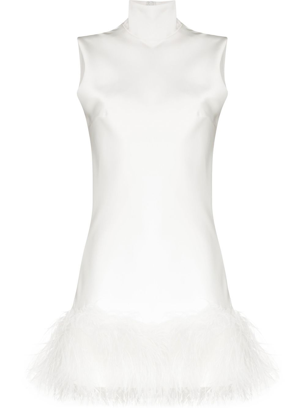 Umiko feather-trimmed mini dress - White